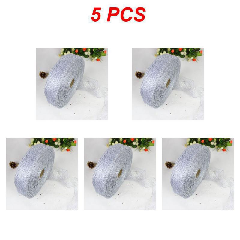 1~10PCS Garland Ribbon Easy To Use Overlock Christmas Tree Decoration Holiday Decorations Holiday Ribbon Festive Party Supplies