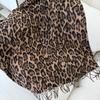 Square Scarf Leopard Print Scarf Women's Autumn and Winter Classic Thickened Imitation Cashmere Printed Fringed Shawl European and American Versatile