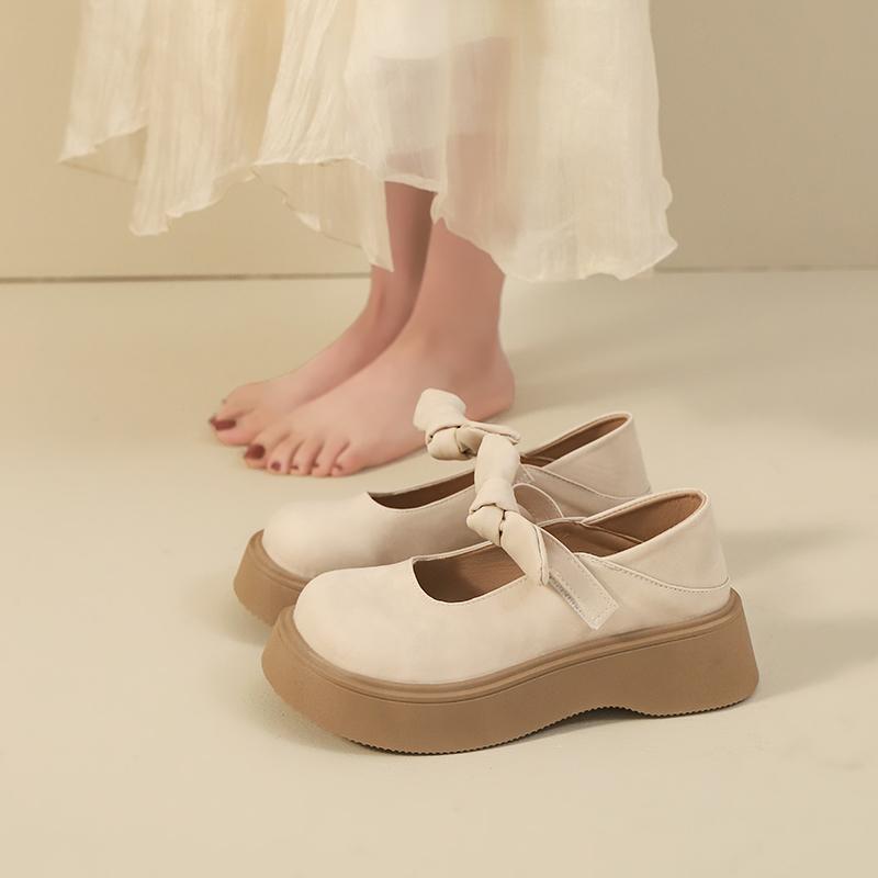 Fashion Shoes Woman 2025 All-Match Shallow Mouth Clogs Platform Bow-Knot Female Footwear Oxfords New Summer Creepers Butterfly Dress