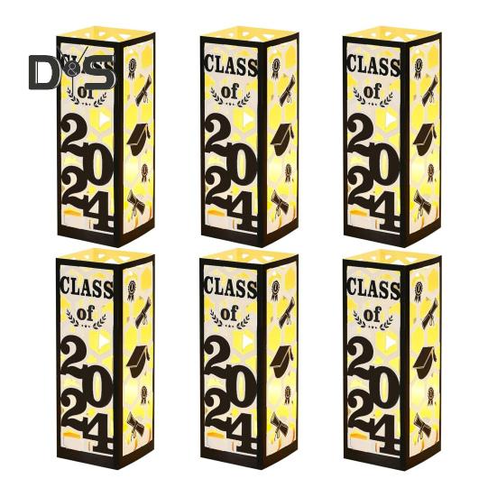 6 ks osvětlených maturitních dekorací, lucerny pro ročník 2025, maturitní dekorace s LED světlem pro maturitní večírek na vysoké škole a střední škole