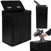 Bamboo Laundry Basket with Lid 100L Black