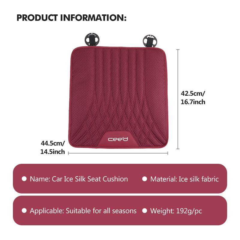 For KIA Car Soft Diamond Grid Ice Silk Cushion Anti-Slip Cooler Pad Ceed ED 2006 2007 2008 2009 2010 2011 2012