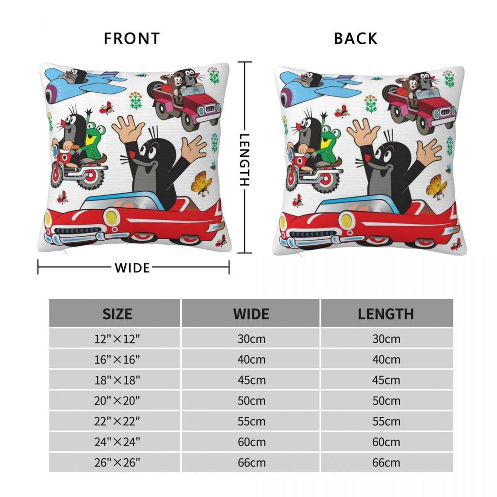 The Little Mole & Friends Pillow Cover Polyester Pillow Case Cushion Cover Funny Design Pillowcases For Living Room Chair