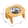 Elevated Bowls Raised Cat Feeder Durable with Bamboo Stand 15° Tilted Pet for