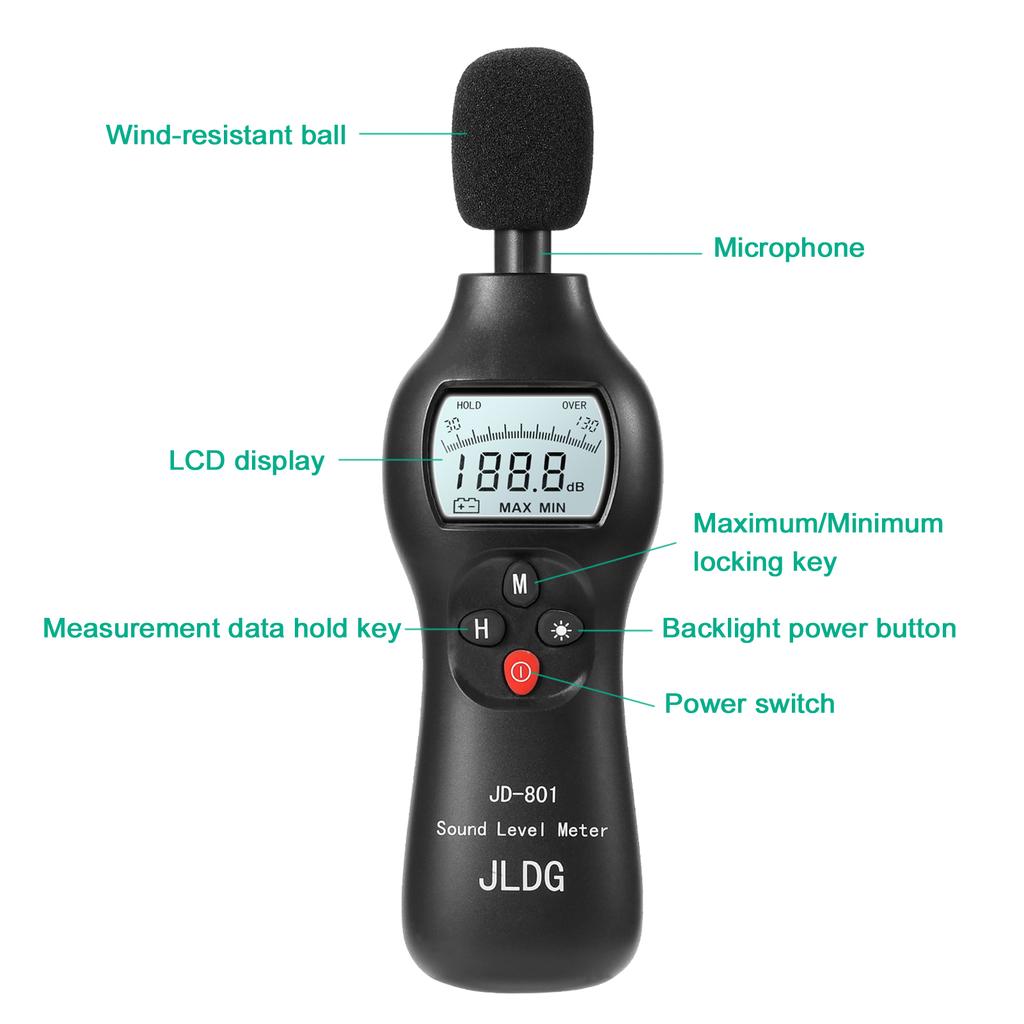 Sound Detecting Machine Buy JD-801 Digital Noise Detector Mini Lightweight High Accuracy ...