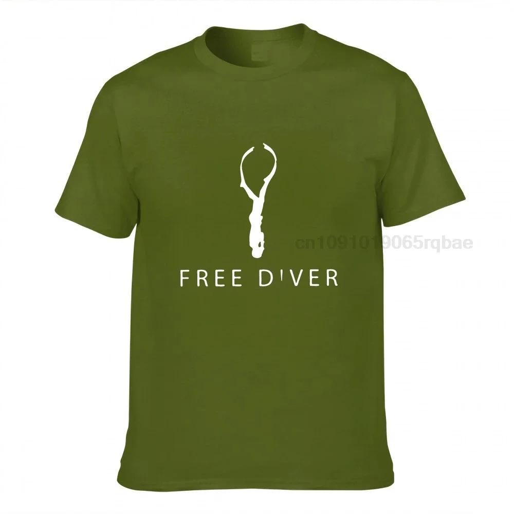 Free Diver Tshirts Unisex Divin Scuba Water Sports Casual Cotton Tee Shirt Crew Neck Classic Short Sleeve T Shirt Graphic Clothes