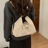 Slouchy Shoulder Bag with Front Pouch Large Capacity Everyday Fashion Tote Bag