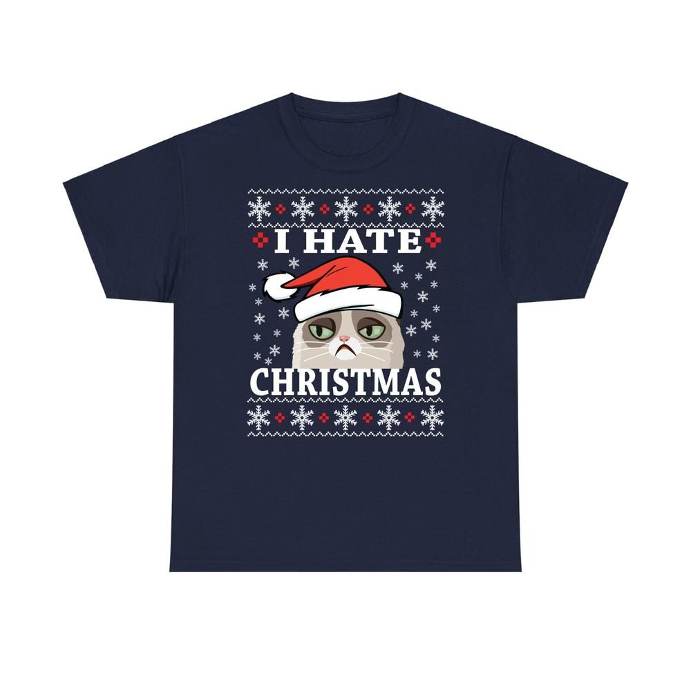 I Hate Christmas T Shirt Grumpy Cat Xmas Tee