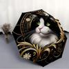 1pc Black-and-White Cat Portrait Automatic Umbrella - Automatic Opening And Closing, Sturdy Iron Frame, Portable Folding Design Yy251018165