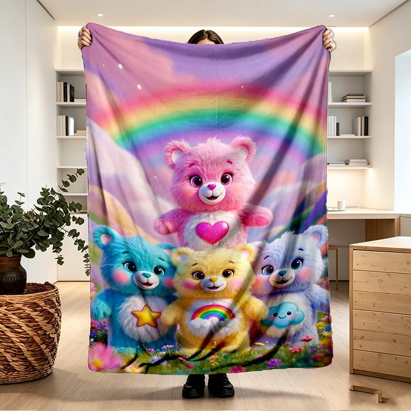 Care Bears Print Blanket - Soft & Comfortable, for Bedroom, Travel, Sofa, Home Decoration - Birthday Christmas Gift for Friend