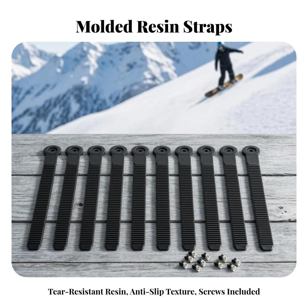 10 Pieces Ankle Fastening Replacement Strap Ribbed for Skiers, Snowboarders