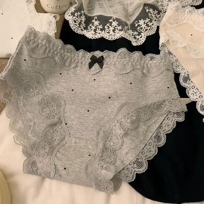 Meisjes Nieuw Lief Retro Kant Kant Comfort Katoen Vol Katoen Kruisje Ondergoed