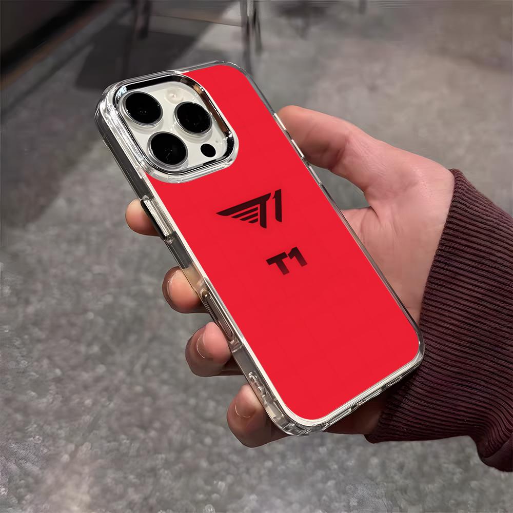 

T-T1 Cool SKT Phone Case For IPhone 17 Air 16 E 15 14 13 12 11 Plus Pro Max Electroplated Transparent Soft Shell iPhone 11 Pro