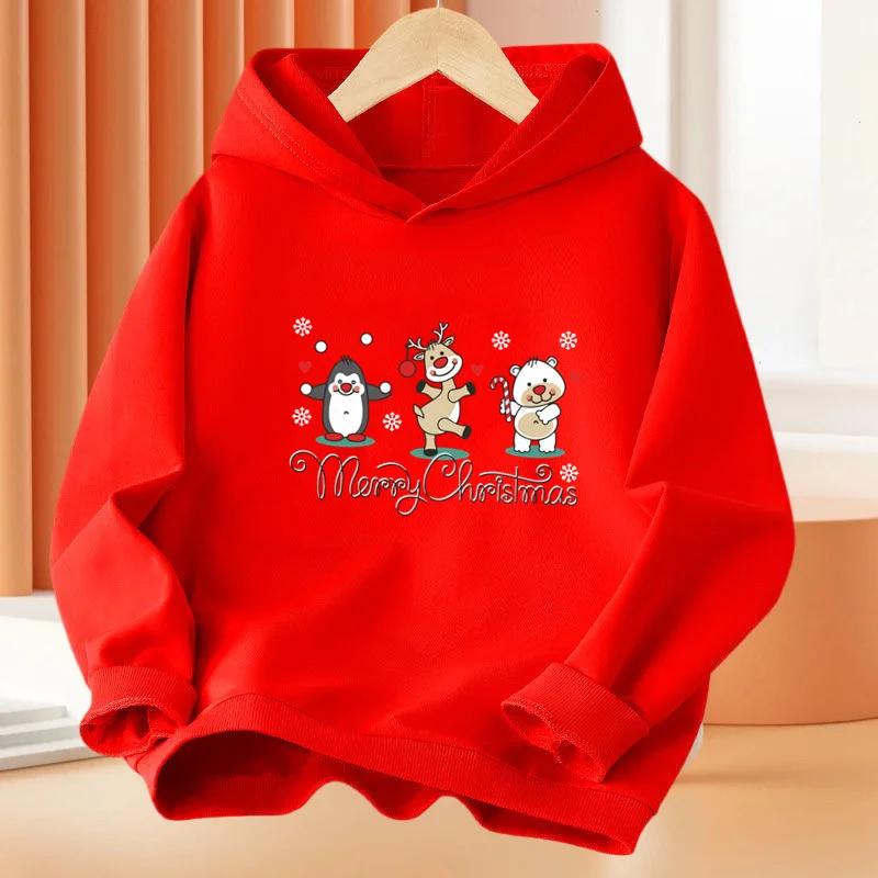 Christmas Cartoon Children's Hoodie for Autumn and Winter Warm Comfortable and Soft Children's Clothing