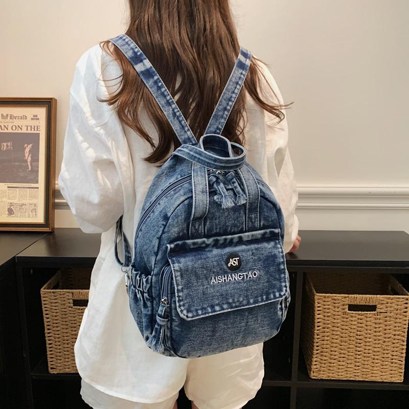Zaino in Denim Multifunzionale da Donna