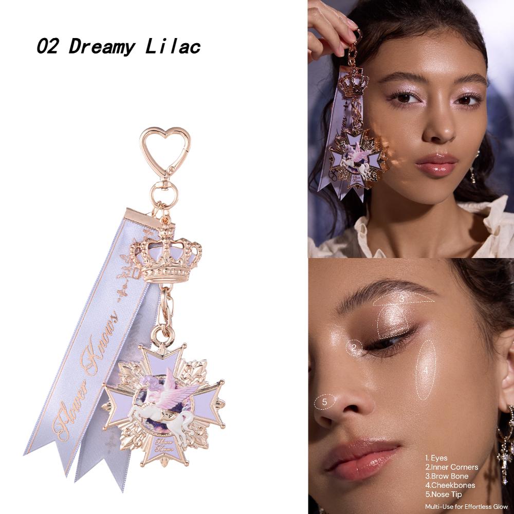 FlowerKnow Lapin Jardin Cupidon Ours Sucré Poudre Visage avec Blush Highlighter Pendentif Longue Tenue Portable Maquillage Décoration