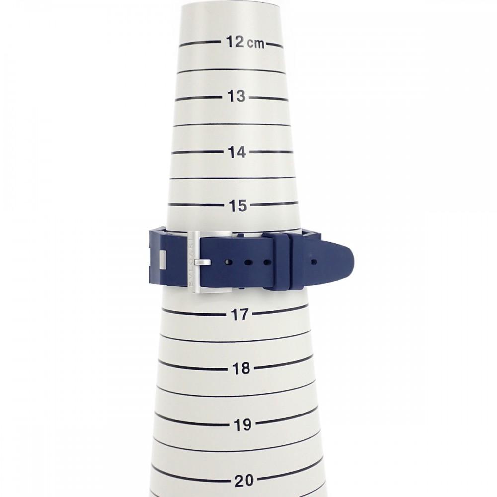 Bvlgari 103514 Uhren Gummi Herren weißes Zifferblatt