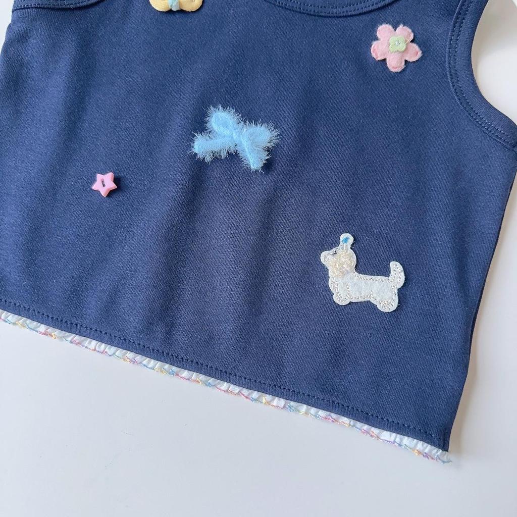 Korean Summer Colorful Vest & Layered Skirt Set for Baby Girls
