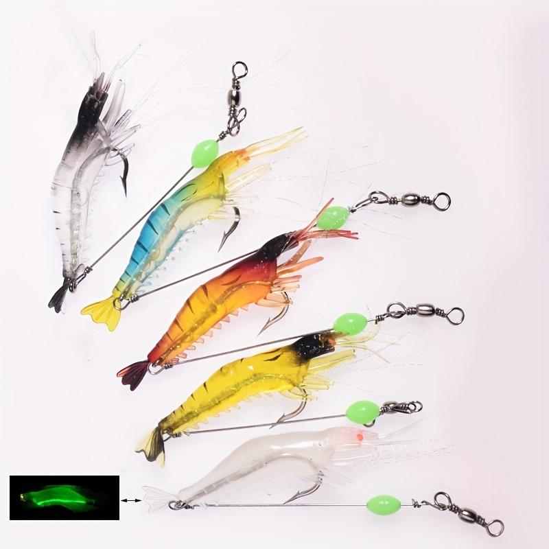 

5Pcs/lot Soft Shrimp Artificial Bait with Swivels & Glow Beads Noctilucence Sabiki Rigs Fishing Lure for Freshwater & Saltwater 260319