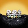 Exquisite Enamel Wreath Vintage Flower Ring Bride Birthday Wedding Ring Bud Styling