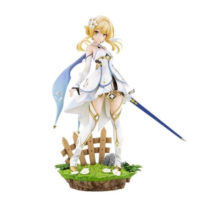 27cm Genshin Impact Anime Figurine Lumine Aether Action Figure Pvc Model Figure Statue Toy Collectible Decoration Kids Xmas Gift