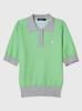 PIRETTI Savona Rib Knit Short Sleeve Polo Sweater W_Light Green