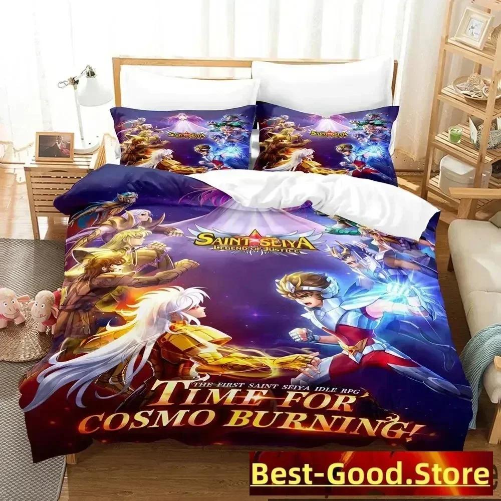 3D Print Anime Saint Seiya Bedding Set Duvet Cover Sheet Printed Bed Set Pillowcase Bed Full Queen King Size Comforter Bedroom