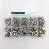   354Pcs Punk Spikes and Studs 8 Size Cone Spikes Metal Tree Spikes Studs for Leather Craft Clothing Craft Decoration