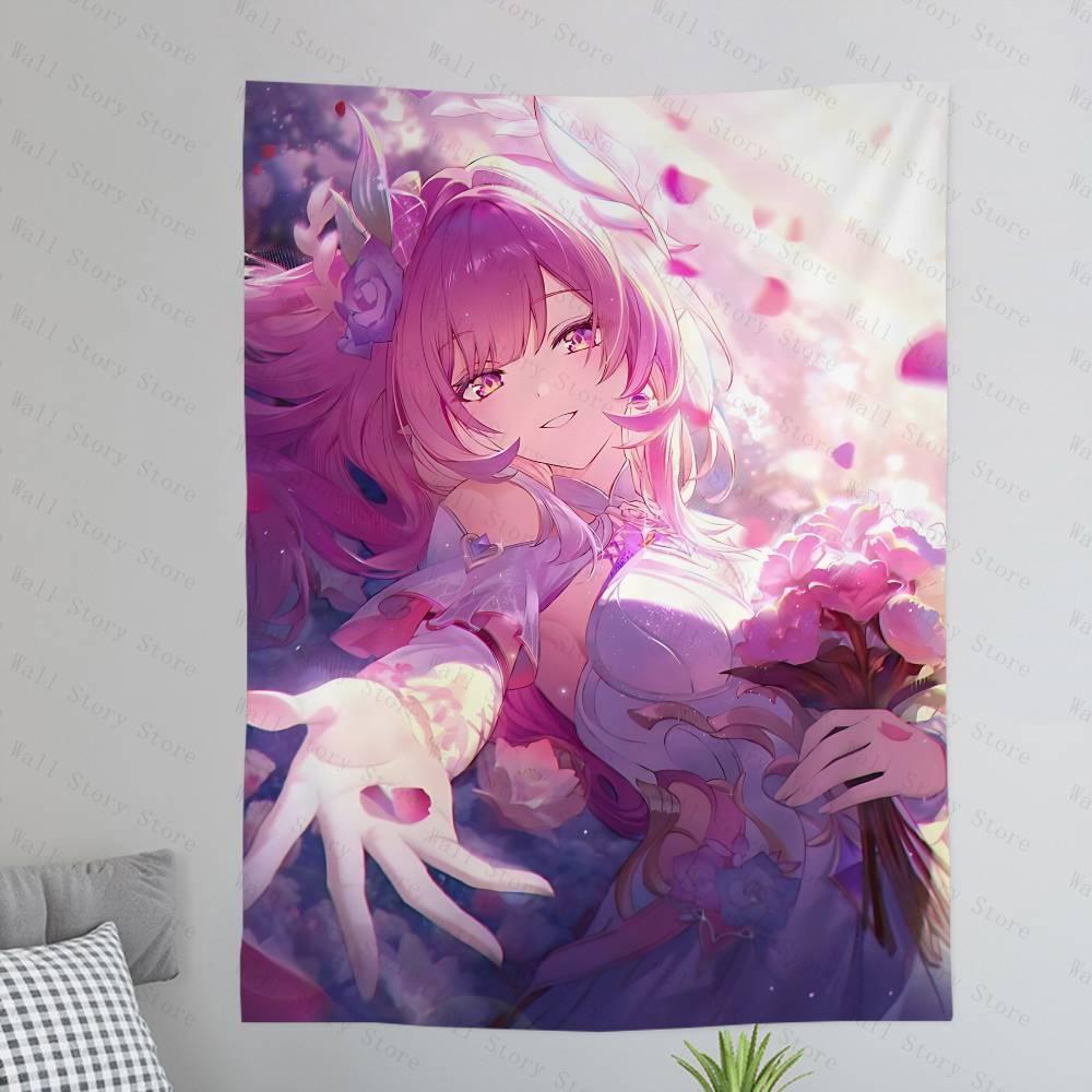 Popular Game Cyrene Honkai Star Rail Cartoon Tapestry Wall Hanging Decoration Household Home Decor Tapestry Bedroom Tapestry