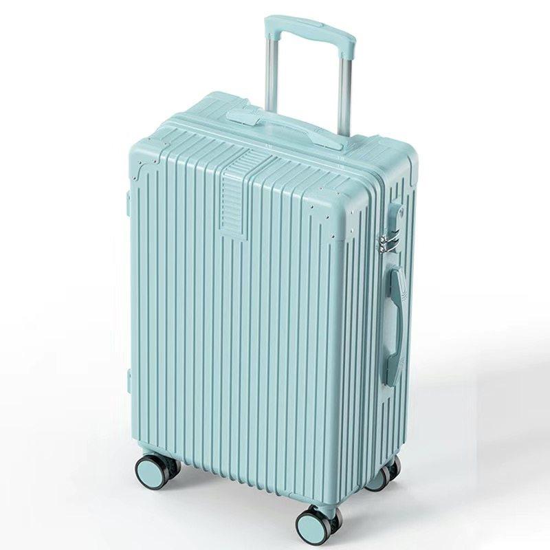 Durable Large-Capacity Leather Travel Suitcase with Universal Wheels and Password Lock