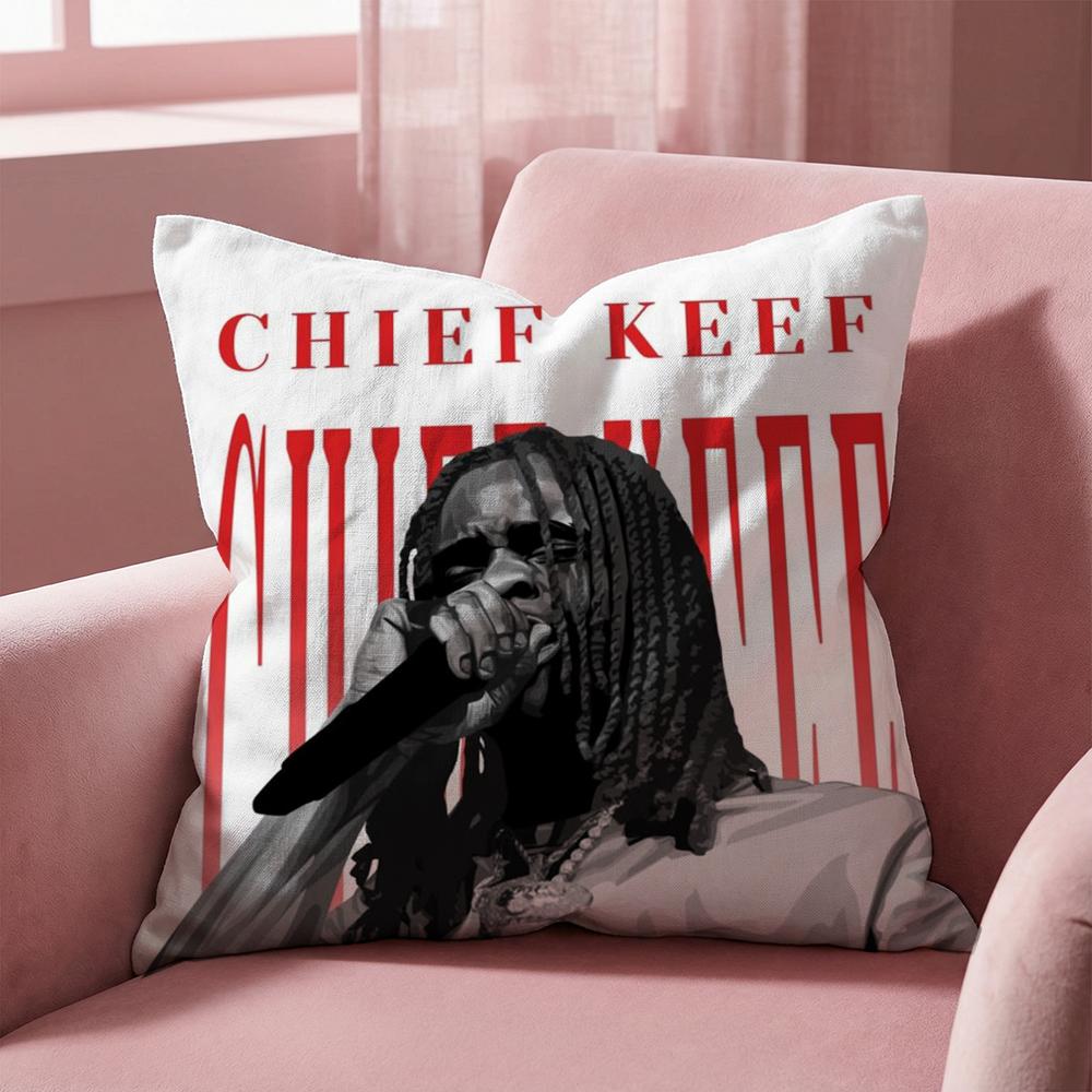 C-Chief Keef SINGER Cushion Cover Multi-Scene Pillow Cover for Home & Car - Reversible, Soft & Durable for Daily Use