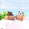 4Pcs/set DIY Fairy Garden Decoration Cute Animal Panda Miniatures Mini Figures Moss Terrarium Micro Landscape