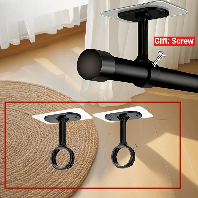 Non Perforated Ceiling Curtain Rod Bracket, Heavy-Duty Self-Adhesive Adjustable Curtain Hook Suitable for Wardrobes and Bedrooms