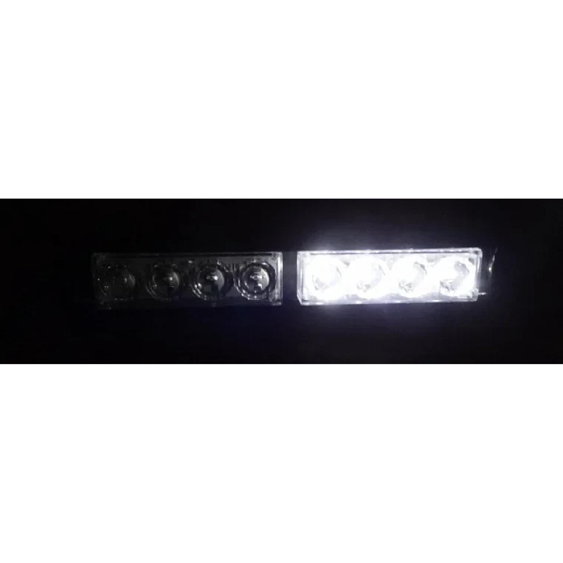 4LED One Drag Two Strobe Middle Net Warning Light 8LED Strobe Lamp One Drag Two Long Bumper Light Opening