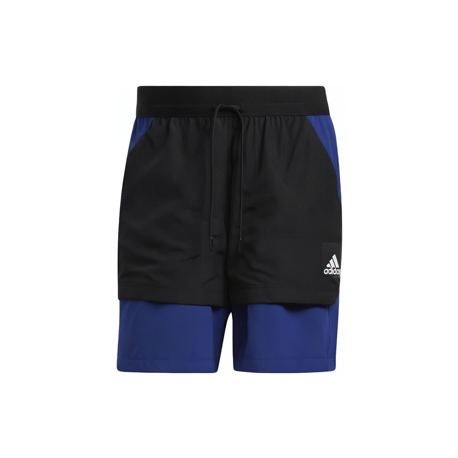 adidas Colorblock Gym Sports Shorts Blue Men s H33615 XL