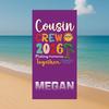 Personalized Crew Beach Towel Custom Name/Logo Oversized Microfiber Towel Summer Gift for Family Reunion, Vacation, Pool Party