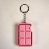 Chocolate Shaped Fidget Slider Keychain Cute Colorful Stress Relief Toy Smooth Surface for Kids School Bag Pendant Gifts
