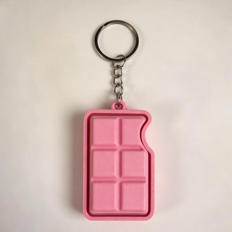 Chocolate Shaped Fidget Slider Keychain Cute Colorful Stress Relief Toy Smooth Surface for Kids School Bag Pendant Gifts