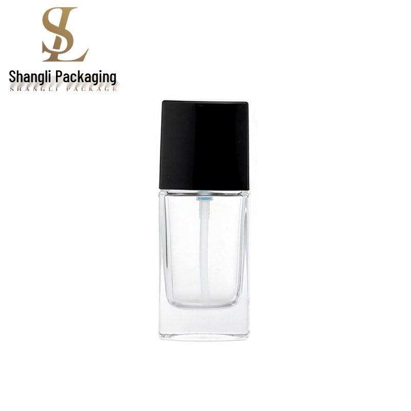 30ml Square Glass Pump Bottle for Serums, Lotions, Foundations, BB Creams, and Sunscreen.