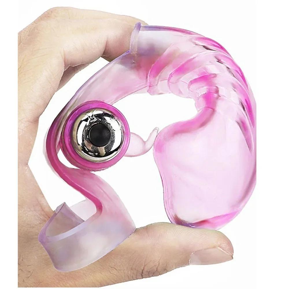 Triple Finger Vibrator Masturbation Clit GSpot Orgasm Massager Condom Dildo Rabbit Vibrating Stick Sex Toys for Women  Adult Toy