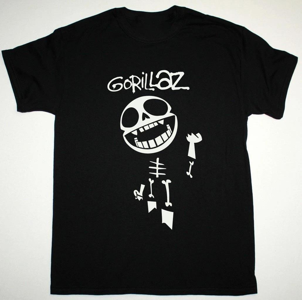 Men s and Women s T-shirts Collection GORILLAZ Band BONES Heavy Cotton Black XXXL