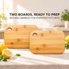 Cutting Board Set with 2 Smooth Sanded Boards, Rounded Corners, and Hanging Holes for Cutting Fruit, Vegetables, and Bread in the Kitchen