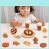 Funny Wooden Simulation Afternoon Tea And Cookie Coffee Children Toy Set For Childrens Imaginative Play