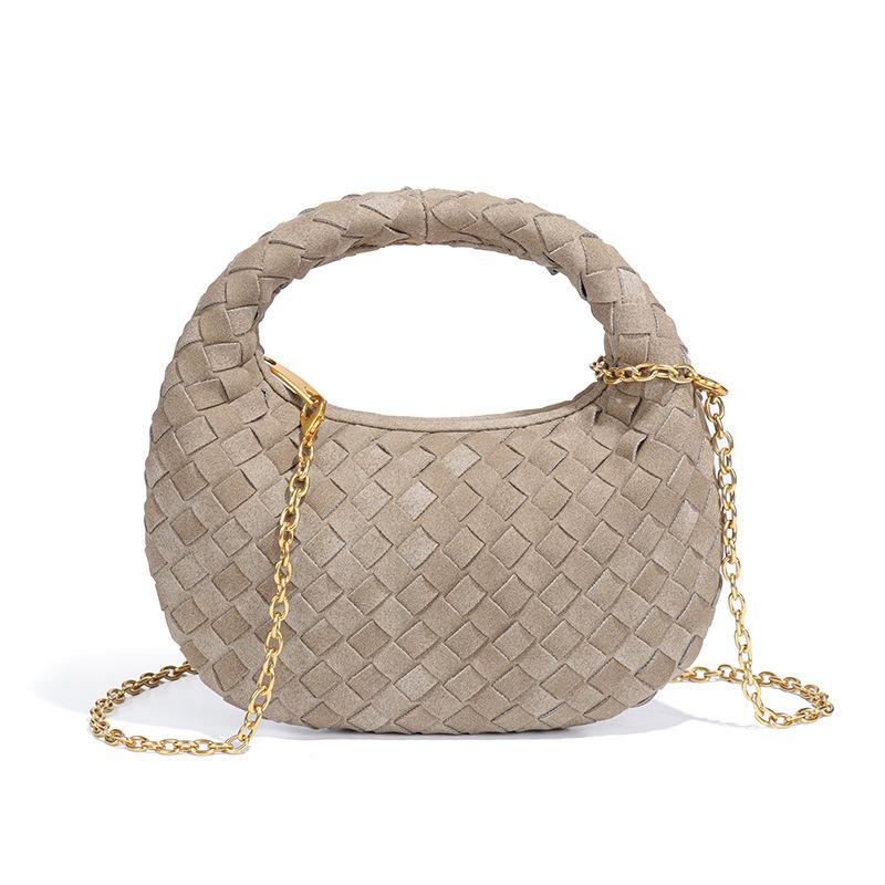 

Маленькая круглая сумка из матового плетеного материала, новая универсальная ретро-сумка, мини-милая сумка через плечо, женская сумка-мессенджер, осень-зима