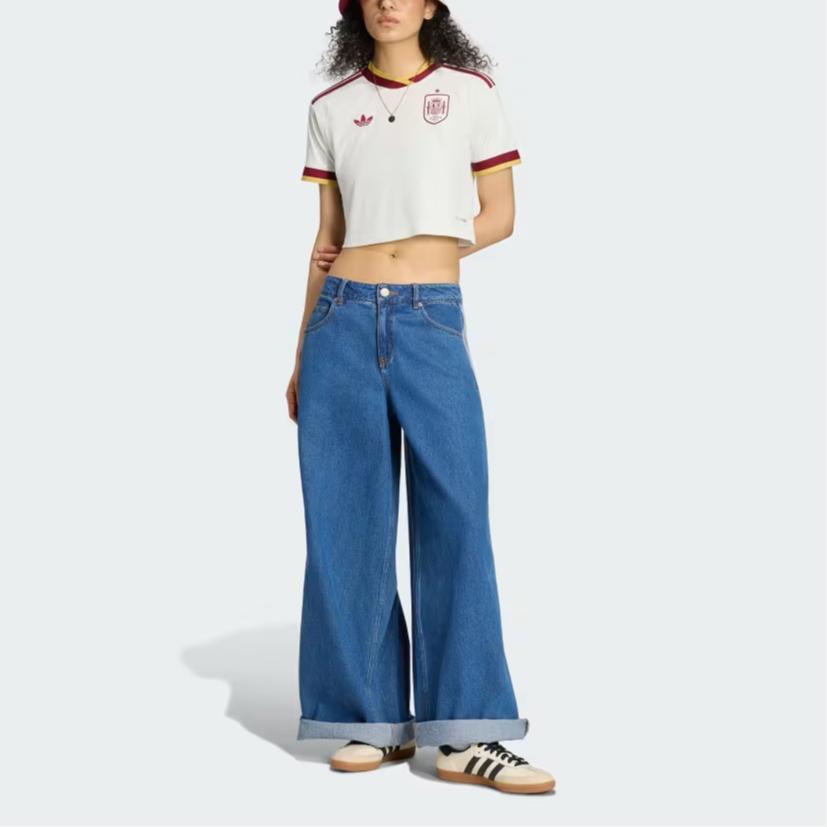 adidas Originals Climacool Spagna 26 Trasferta Manica Corta Girocollo Traspirante a Strisce Maglia da Calcio Maglia Donna KE8078