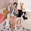 40cm Plush Cat Doll Toy Gentle Soft Stuffed White Gray Kitten Pillow Pet Deco Simulated Animal Present for Birthday Gift