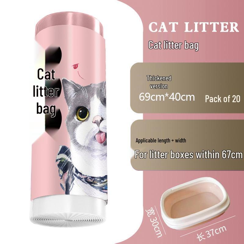 Disposable Cat Litter Bags with Drawstring – Fits Automatic Litter Boxes, Thickened for Large, Medium, and Small Sizes