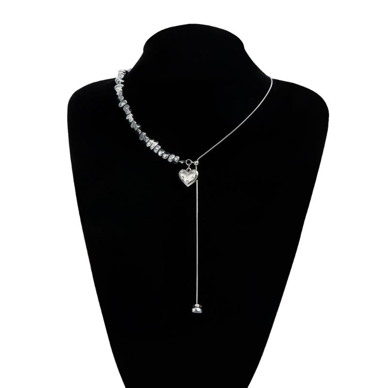 Adjustable Length Heart Beaded Necklace Sweet Cool Fashion For Everyday Outings Gatherings