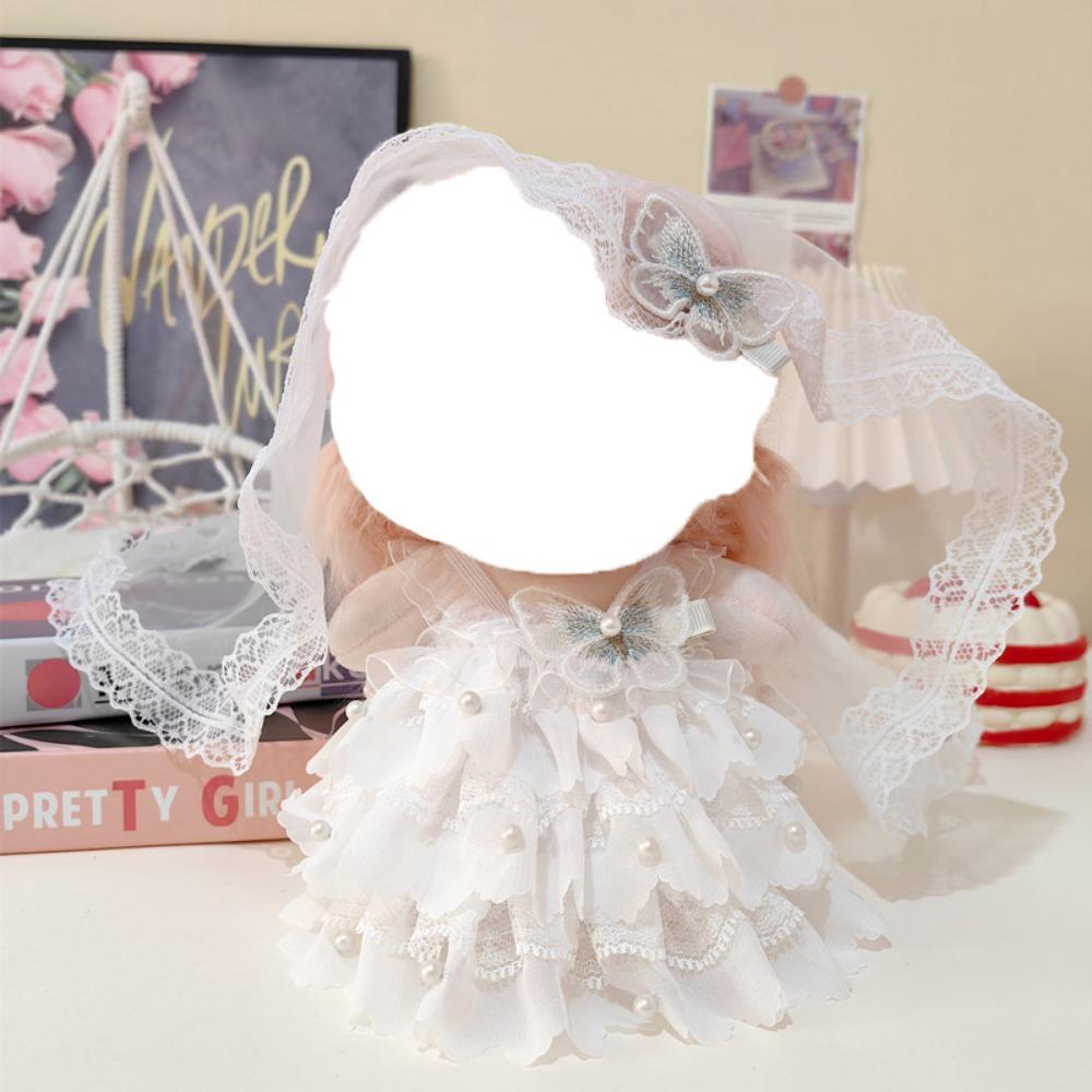 Wedding Dress 20cm Cotton Doll Clothes 20cm Doll Flower Dress  DIY Keychain Pendant
