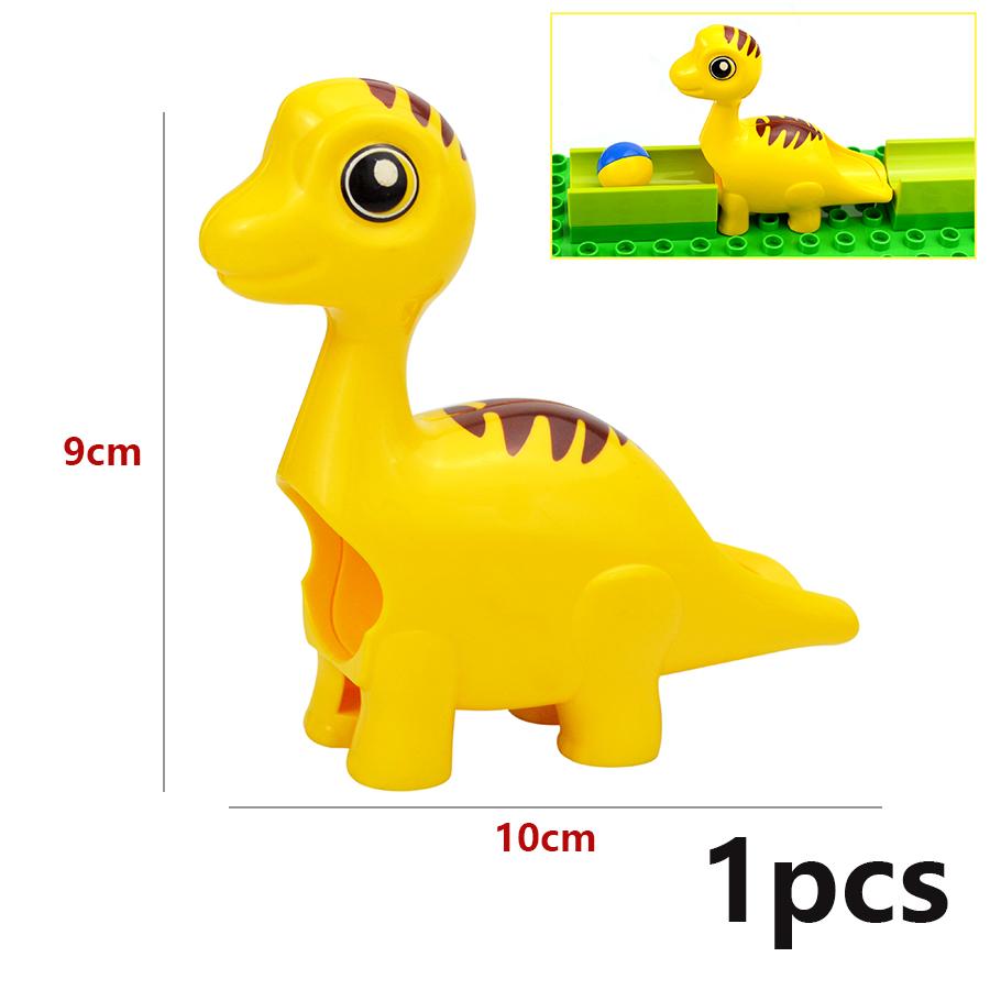 Große Bausteine Marmorrennen Rutschbahn Labyrinth Ball Trichter Dinosaurier Tier Große Partikel Ziegel Kompatibel Duploes Spielzeug